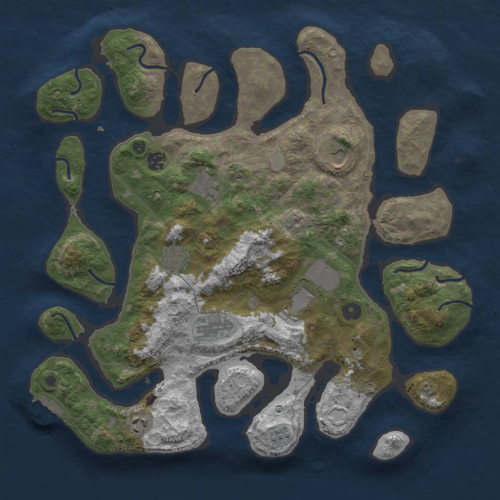 Rust Map: Procedural Map, Size: 4000, Seed: 817287, 15 Monuments