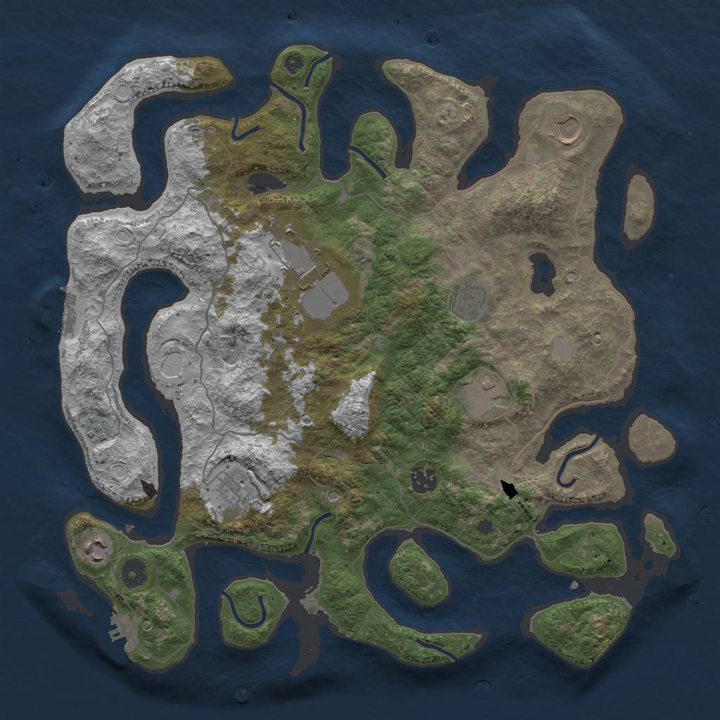 Rust Map: Procedural Map, Size: 4000, Seed: 407190, 16 Monuments