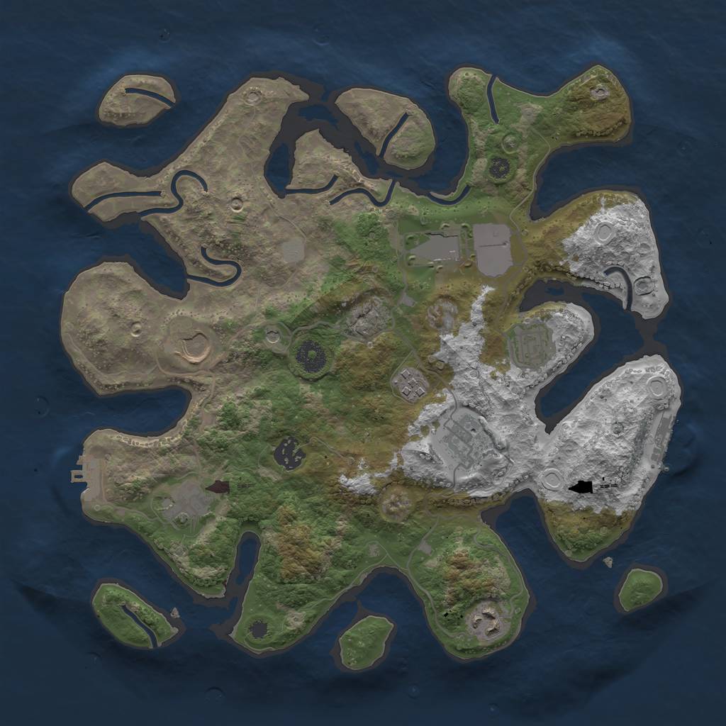 Rust Map: Procedural Map, Size: 3550, Seed: 503149, 16 Monuments