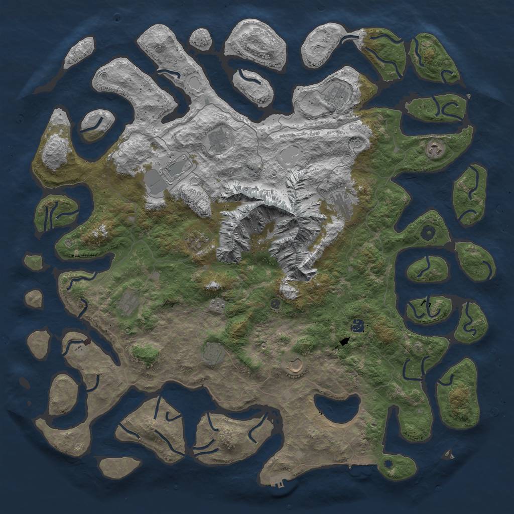 Rust Map: Procedural Map, Size: 5500, Seed: 859407845, 19 Monuments