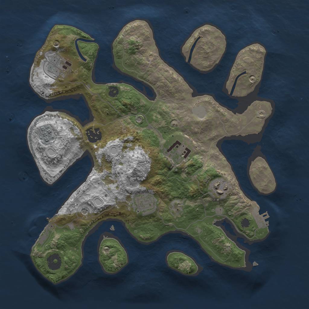 Rust Map: Procedural Map, Size: 3000, Seed: 304710, 14 Monuments