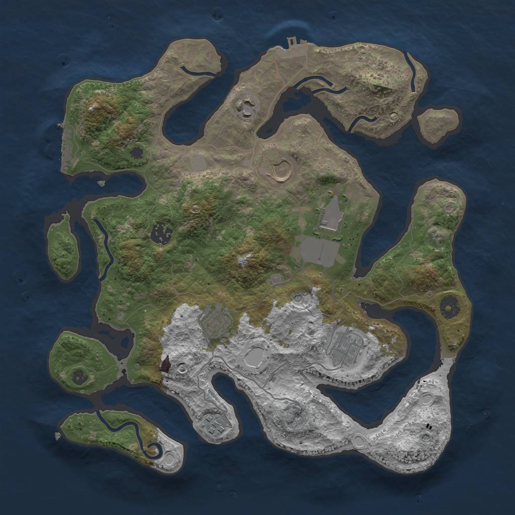 Rust Map: Procedural Map, Size: 3550, Seed: 141888, 15 Monuments