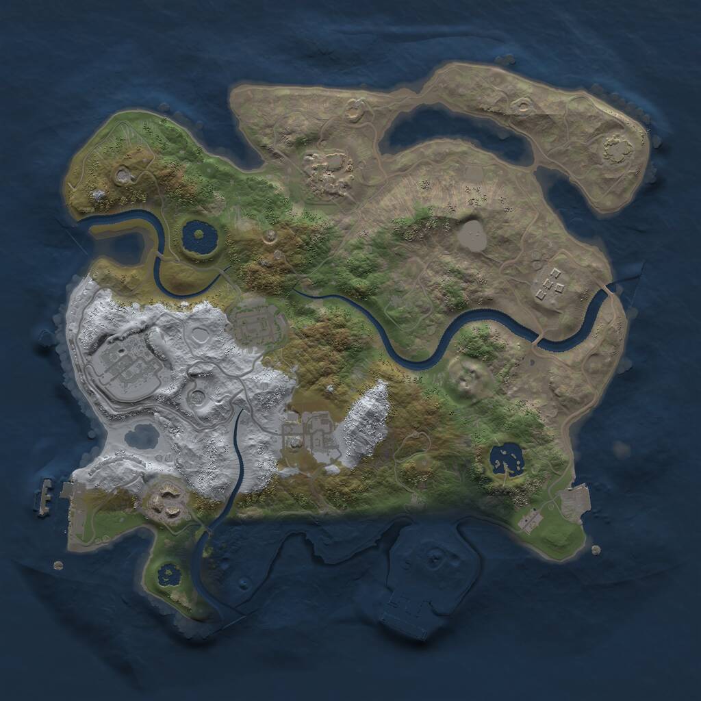 Rust Map: Procedural Map, Size: 3000, Seed: 392936, 12 Monuments