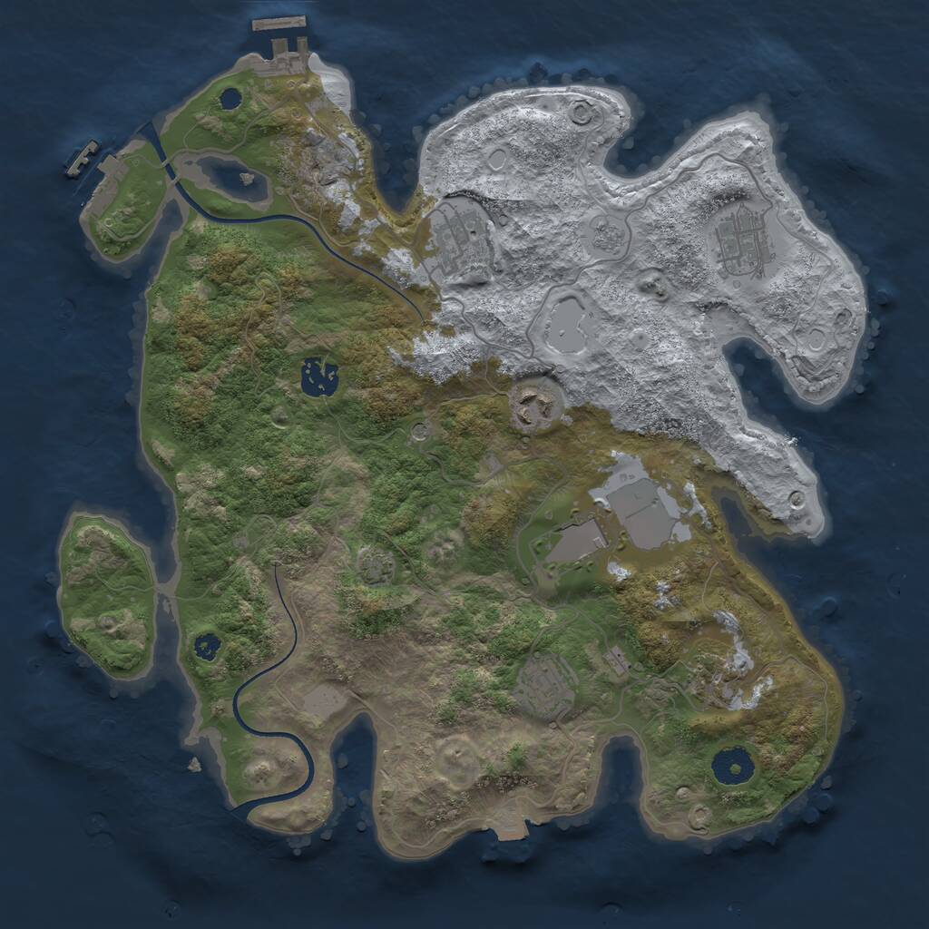 Rust Map: Procedural Map, Size: 3500, Seed: 7177, 13 Monuments