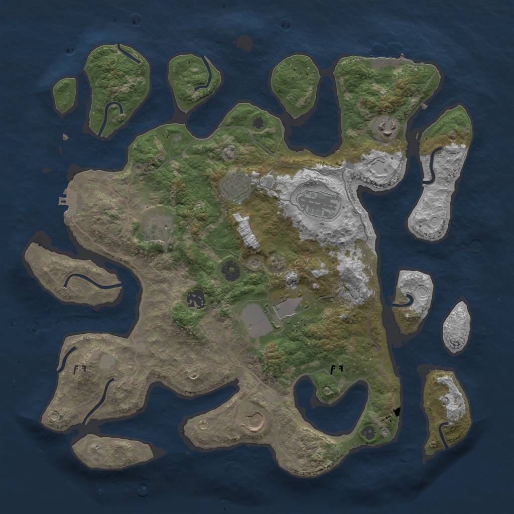 Rust Map: Procedural Map, Size: 4000, Seed: 473338, 15 Monuments