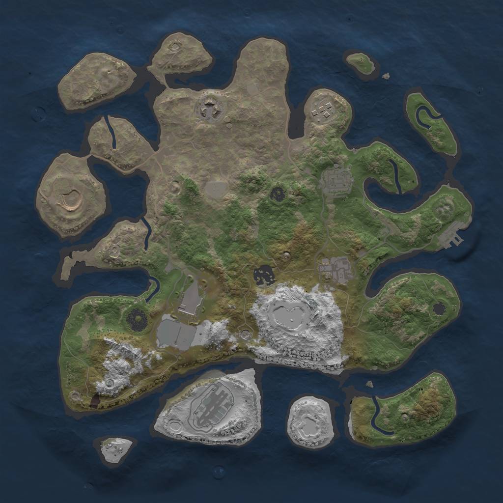 Rust Map: Procedural Map, Size: 3500, Seed: 948323029, 15 Monuments