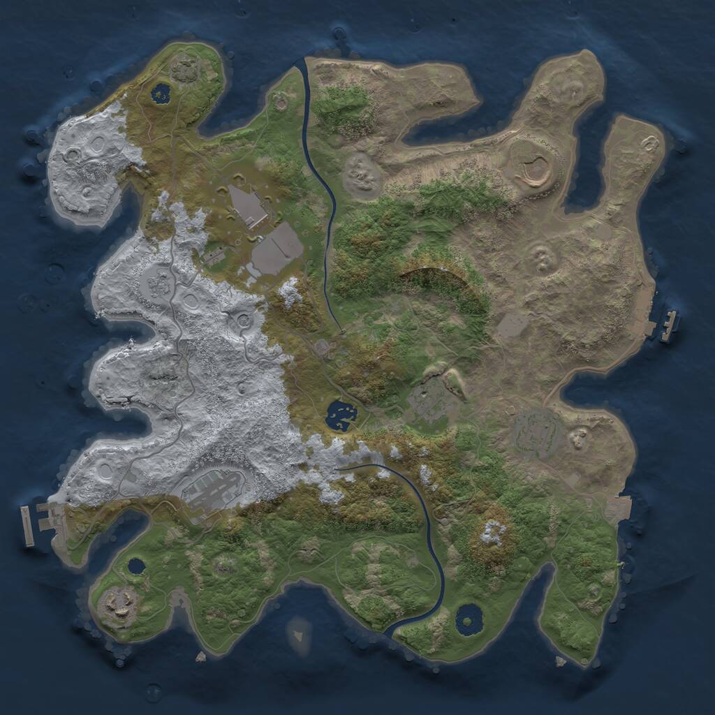 Rust Map: Procedural Map, Size: 3550, Seed: 11080, 13 Monuments