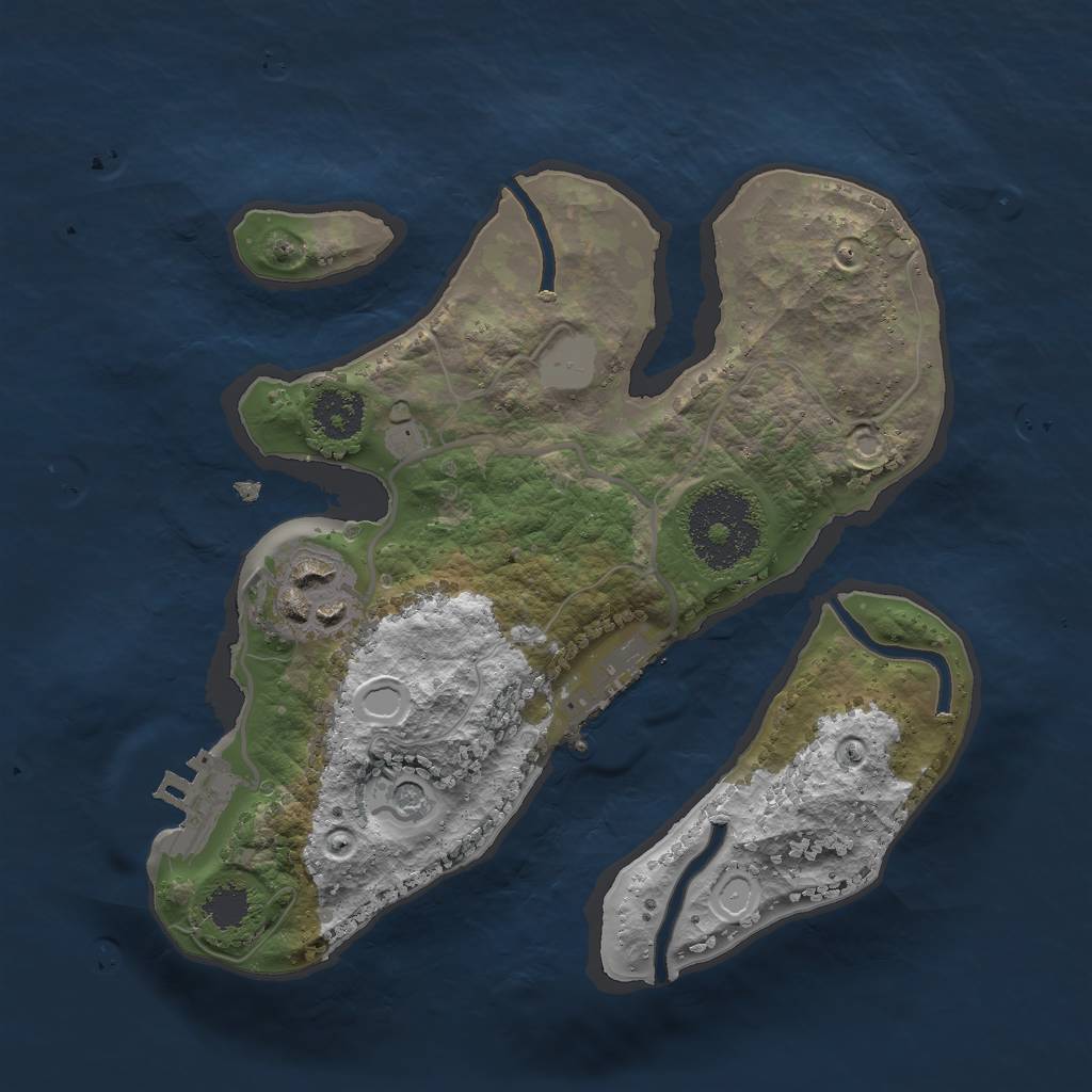 Rust Map: Procedural Map, Size: 2200, Seed: 976731296, 9 Monuments
