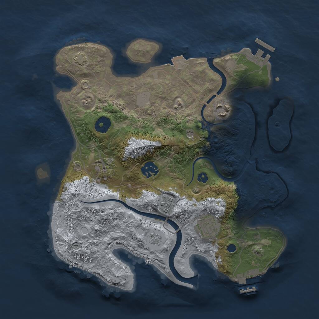 Rust Map: Procedural Map, Size: 3000, Seed: 476287, 11 Monuments