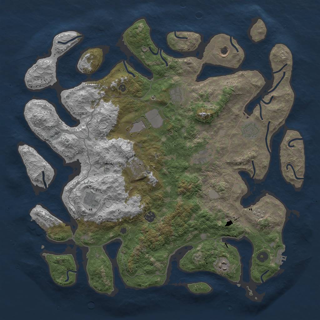 Rust Map: Procedural Map, Size: 4500, Seed: 8209, 18 Monuments