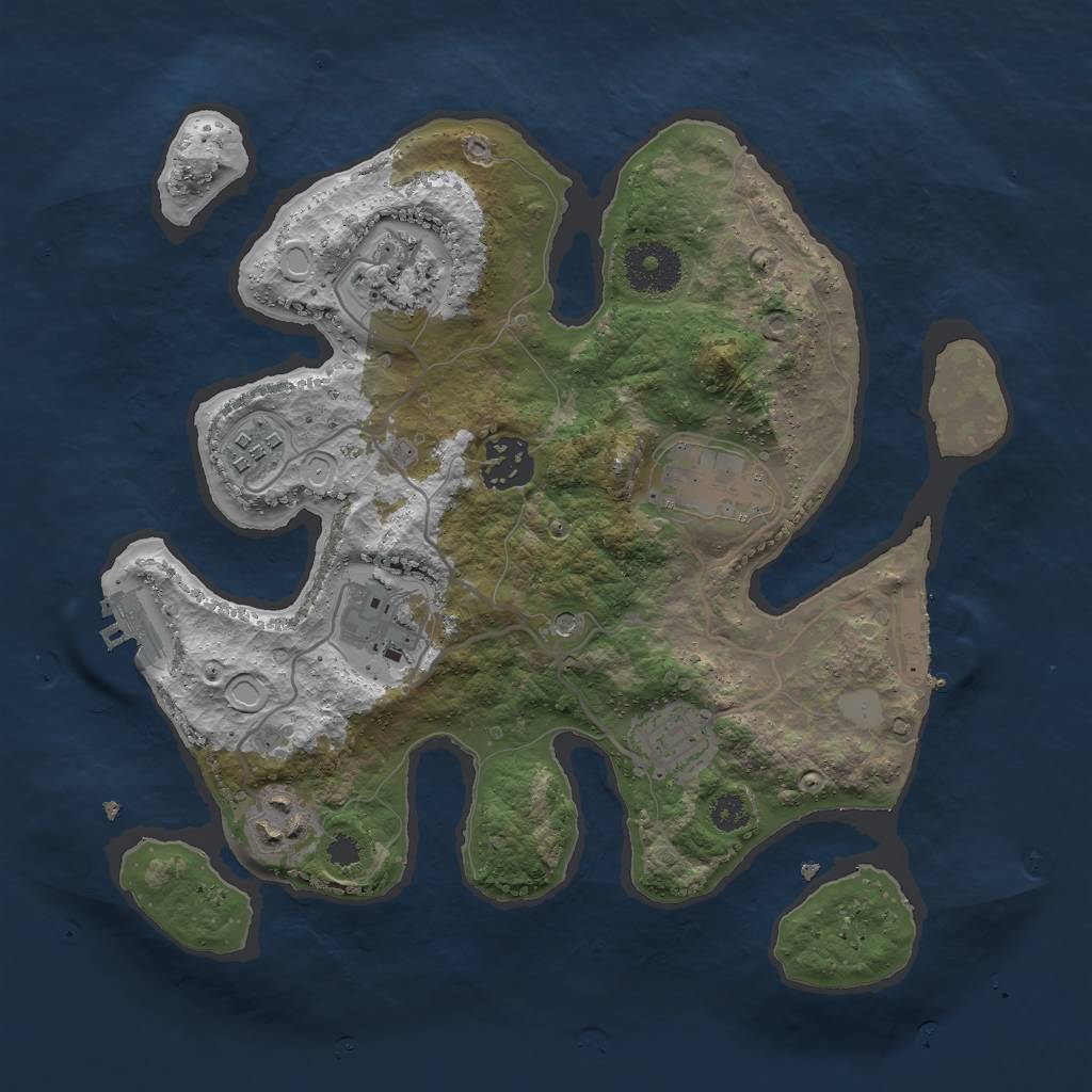 Rust Map: Procedural Map, Size: 3000, Seed: 1894736372, 15 Monuments