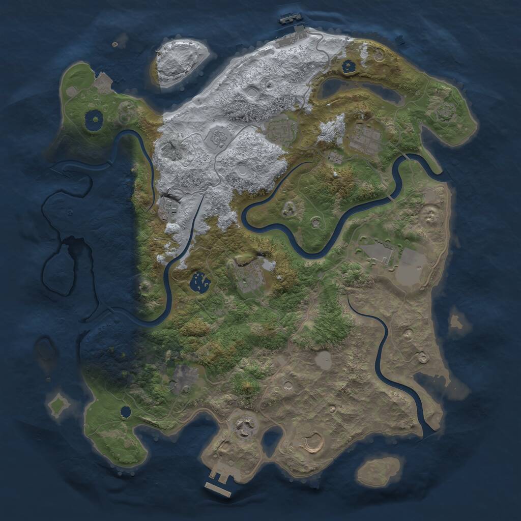 Rust Map: Procedural Map, Size: 3850, Seed: 1621433901, 15 Monuments