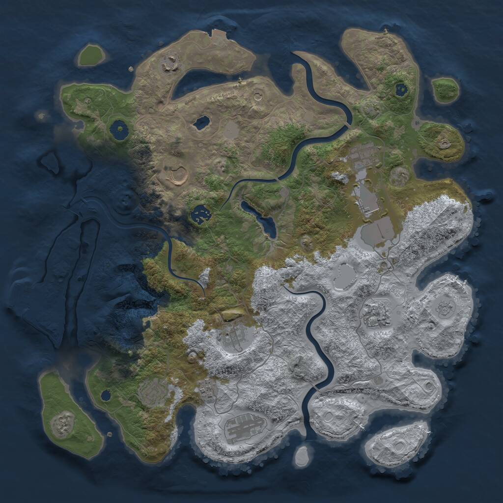 Rust Map: Procedural Map, Size: 4000, Seed: 320542, 15 Monuments