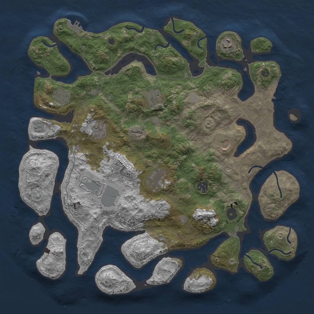 Rust Map: Procedural Map, Size: 4250, Seed: 30926, 17 Monuments