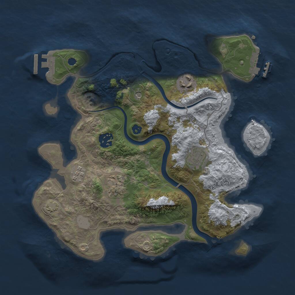 Rust Map: Procedural Map, Size: 3000, Seed: 800093, 10 Monuments