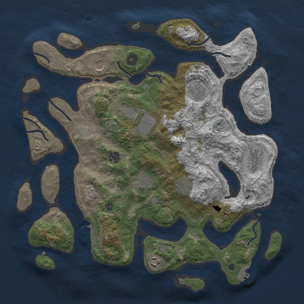 Rust Map: Procedural Map, Size: 4000, Seed: 94206082, 17 Monuments