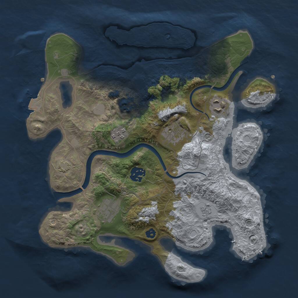Rust Map: Procedural Map, Size: 3000, Seed: 783849, 9 Monuments