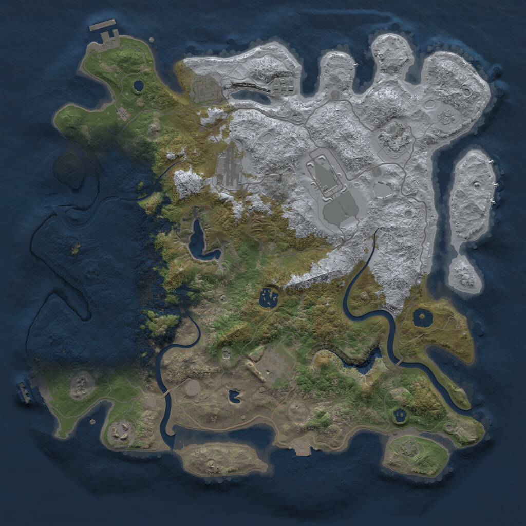 Rust Map: Procedural Map, Size: 4000, Seed: 454113583, 14 Monuments