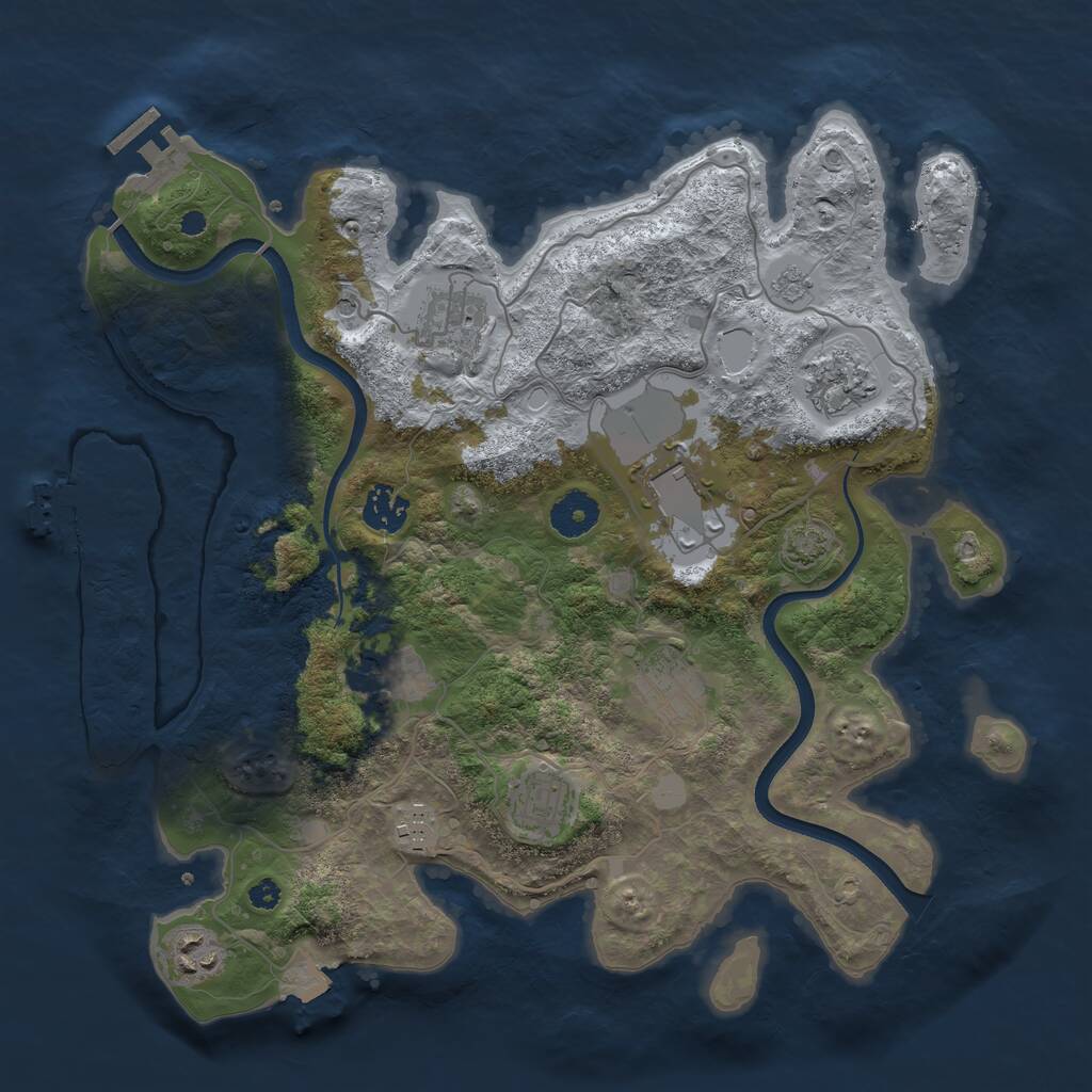 Rust Map: Procedural Map, Size: 3550, Seed: 702190, 15 Monuments