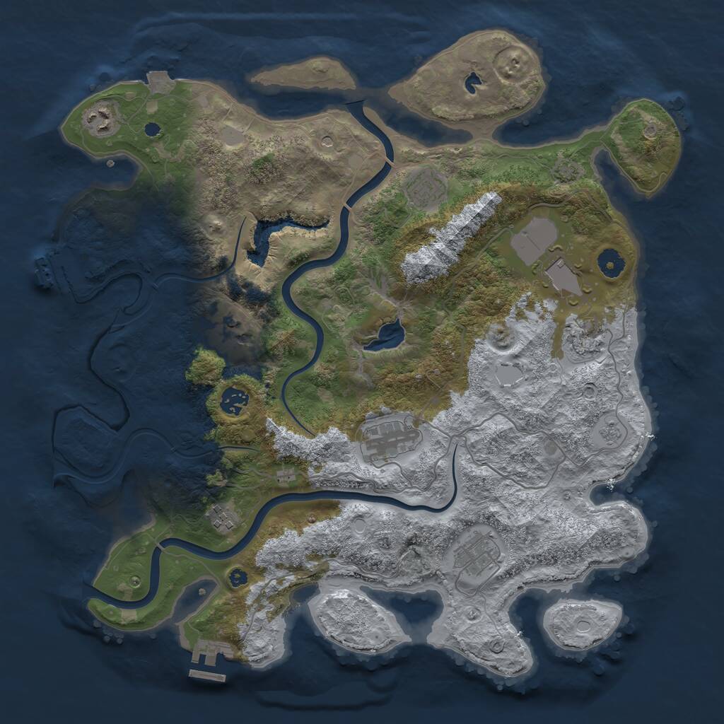 Rust Map: Procedural Map, Size: 4000, Seed: 323979, 15 Monuments