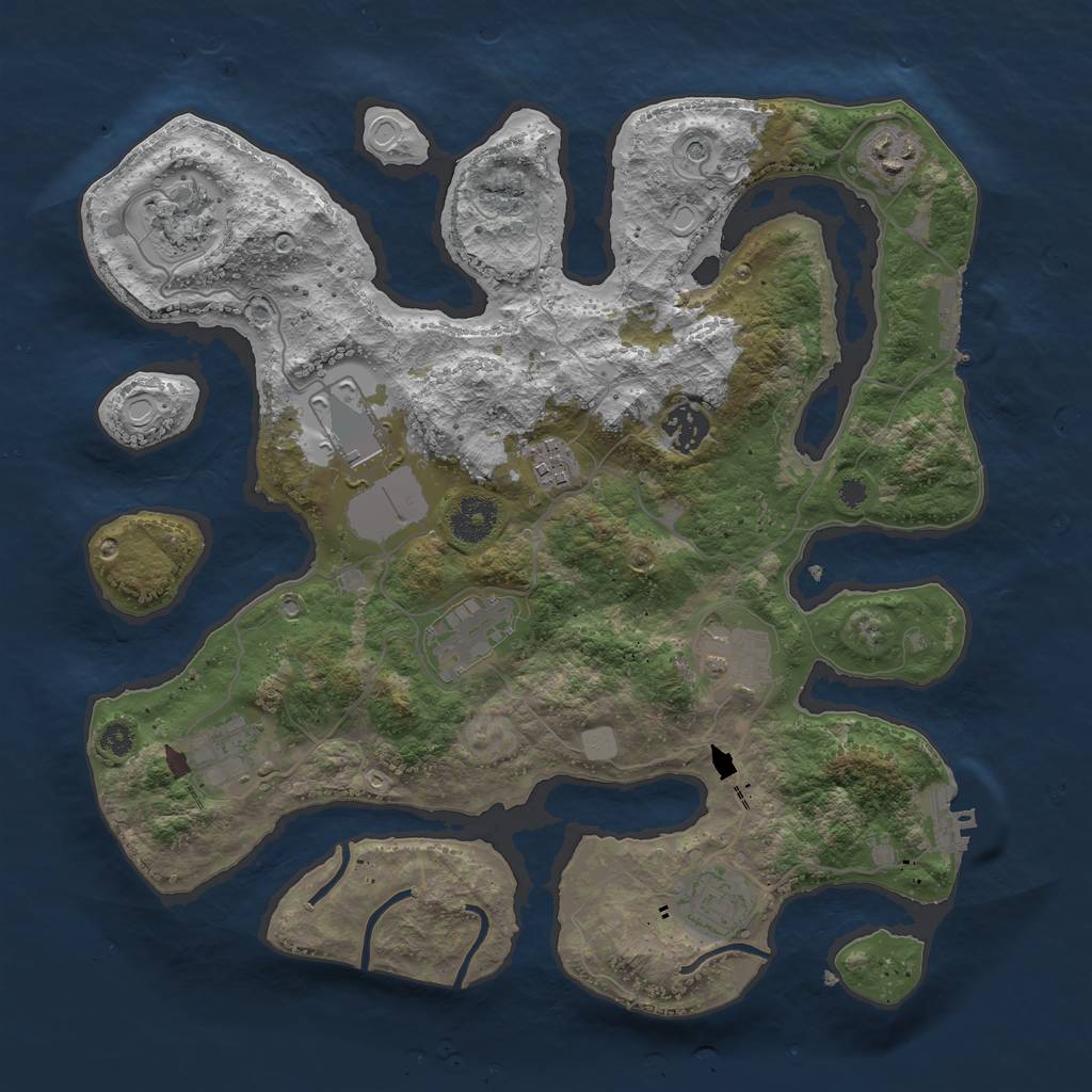 Rust Map: Procedural Map, Size: 3550, Seed: 498282, 17 Monuments