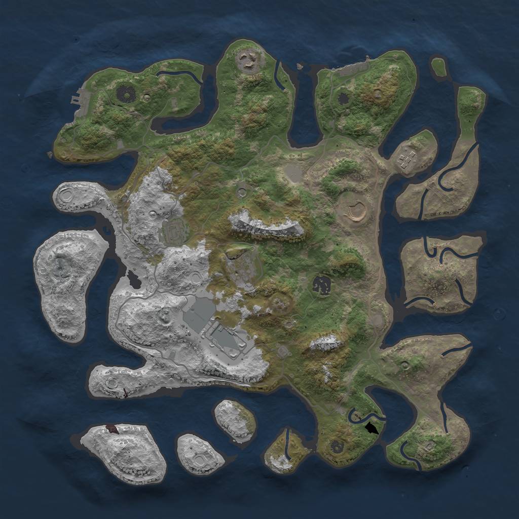 Rust Map: Procedural Map, Size: 4000, Seed: 7336, 15 Monuments