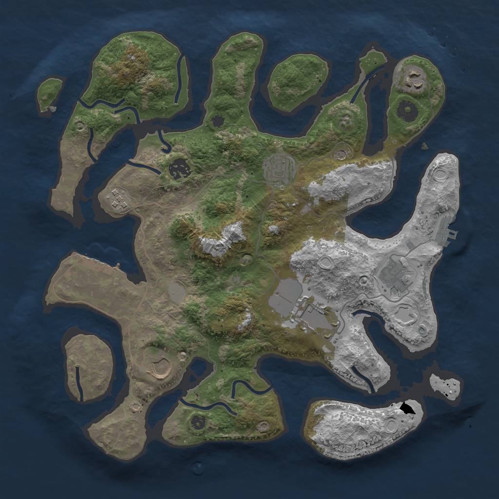 Rust Map: Procedural Map, Size: 3550, Seed: 68768, 15 Monuments