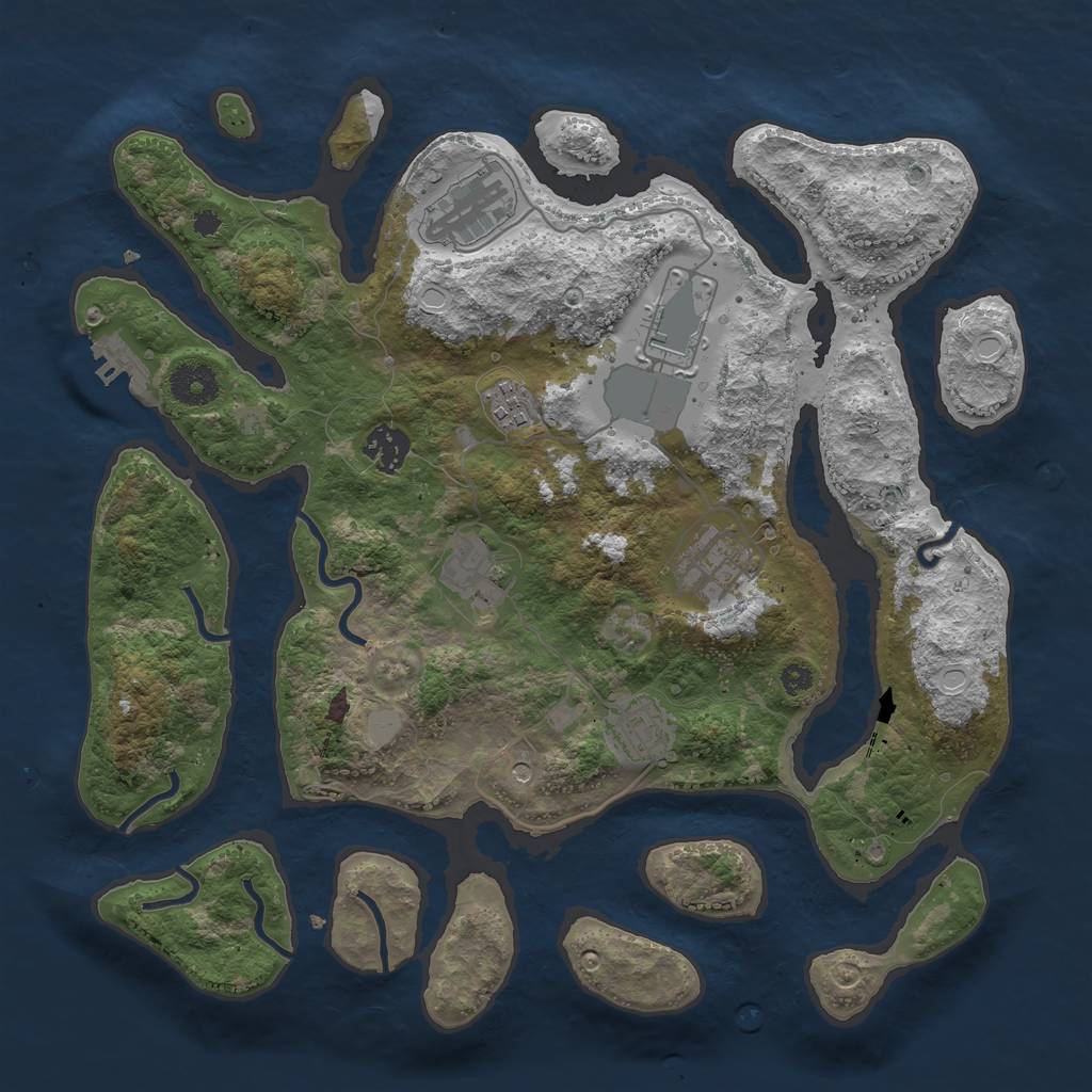 Rust Map: Procedural Map, Size: 3550, Seed: 697962, 14 Monuments