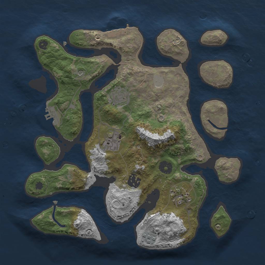 Rust Map: Procedural Map, Size: 3000, Seed: 98609835, 13 Monuments