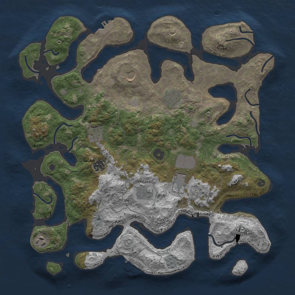 Rust Map: Procedural Map, Size: 4000, Seed: 327273, 15 Monuments