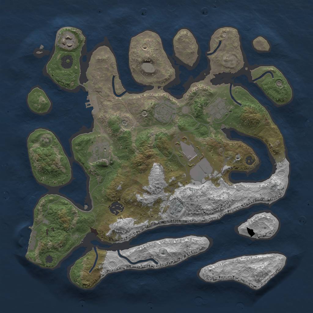 Rust Map: Procedural Map, Size: 3550, Seed: 314680, 15 Monuments