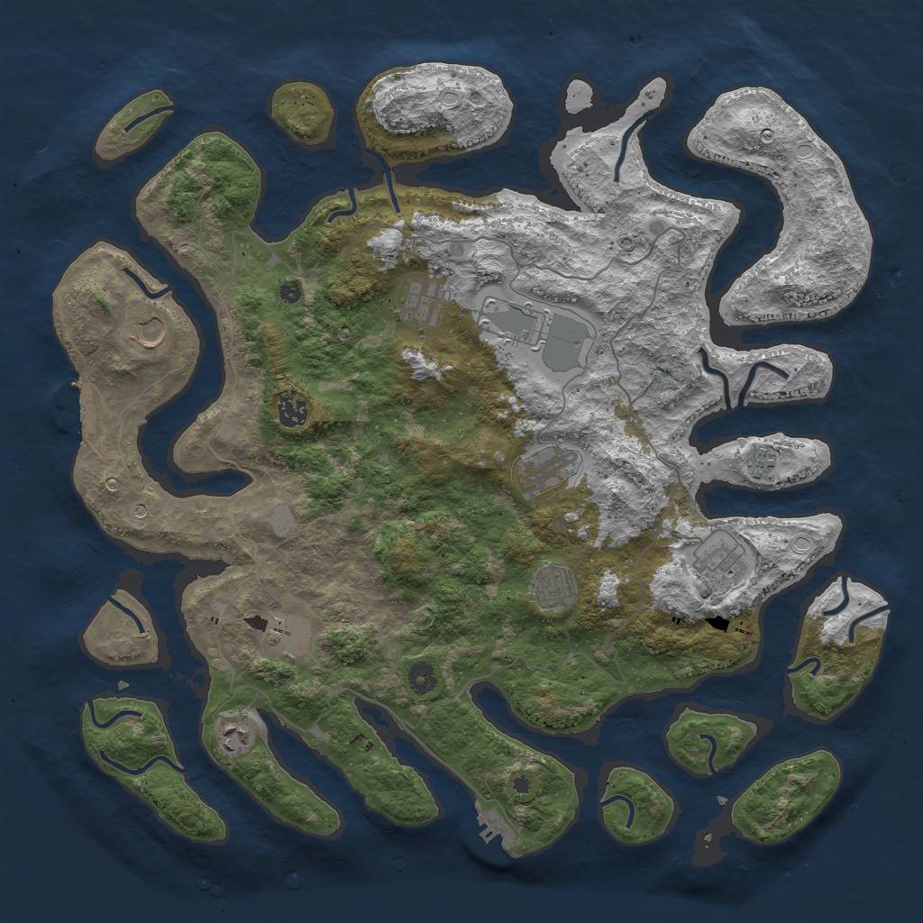 Rust Map: Procedural Map, Size: 4500, Seed: 1766917806, 18 Monuments