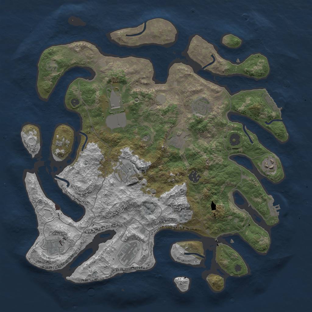Rust Map: Procedural Map, Size: 4000, Seed: 522880, 17 Monuments