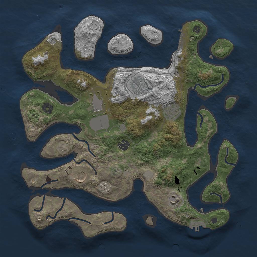 Rust Map: Procedural Map, Size: 3500, Seed: 138272171, 15 Monuments