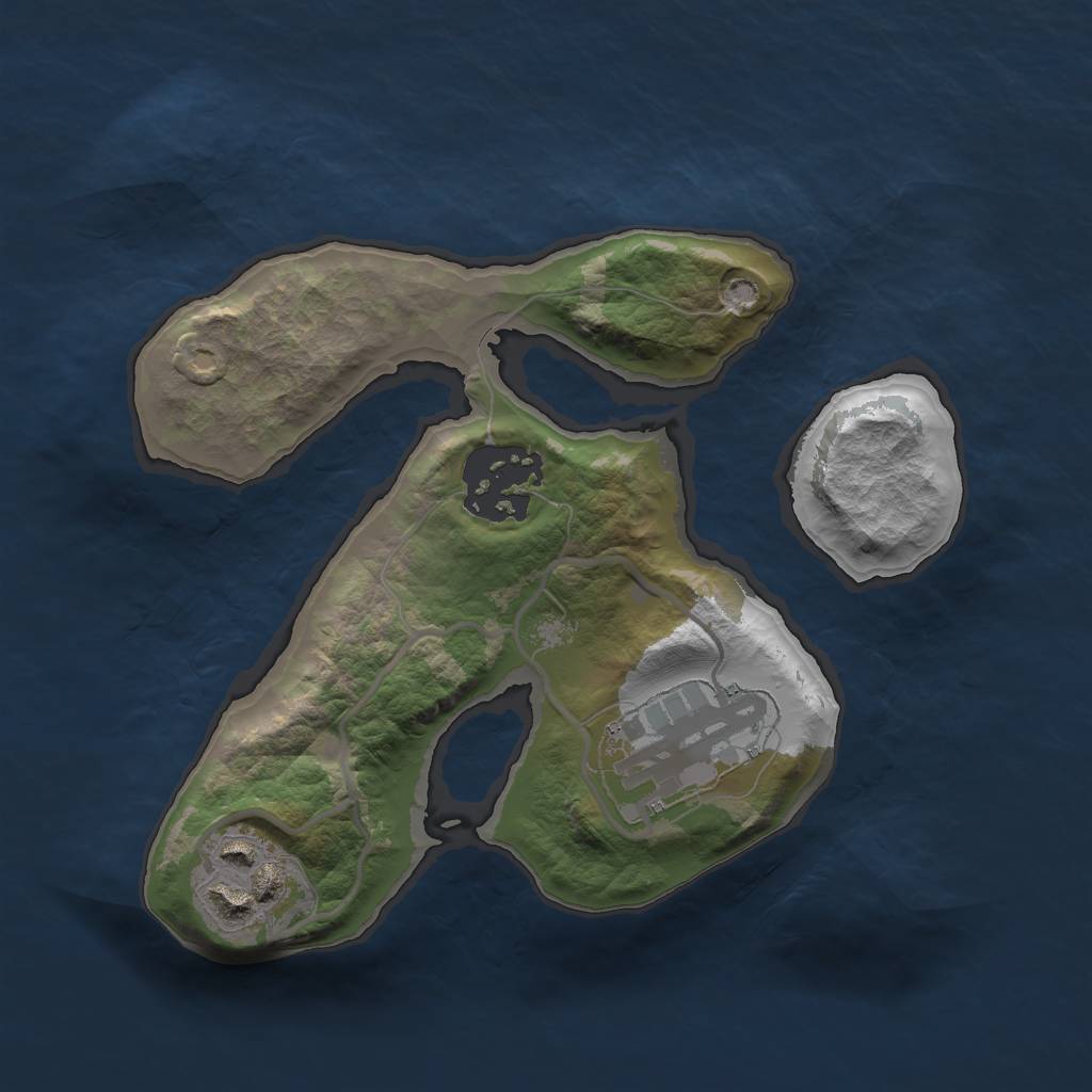 Rust Map: Barren, Size: 2000, Seed: 123123, 5 Monuments