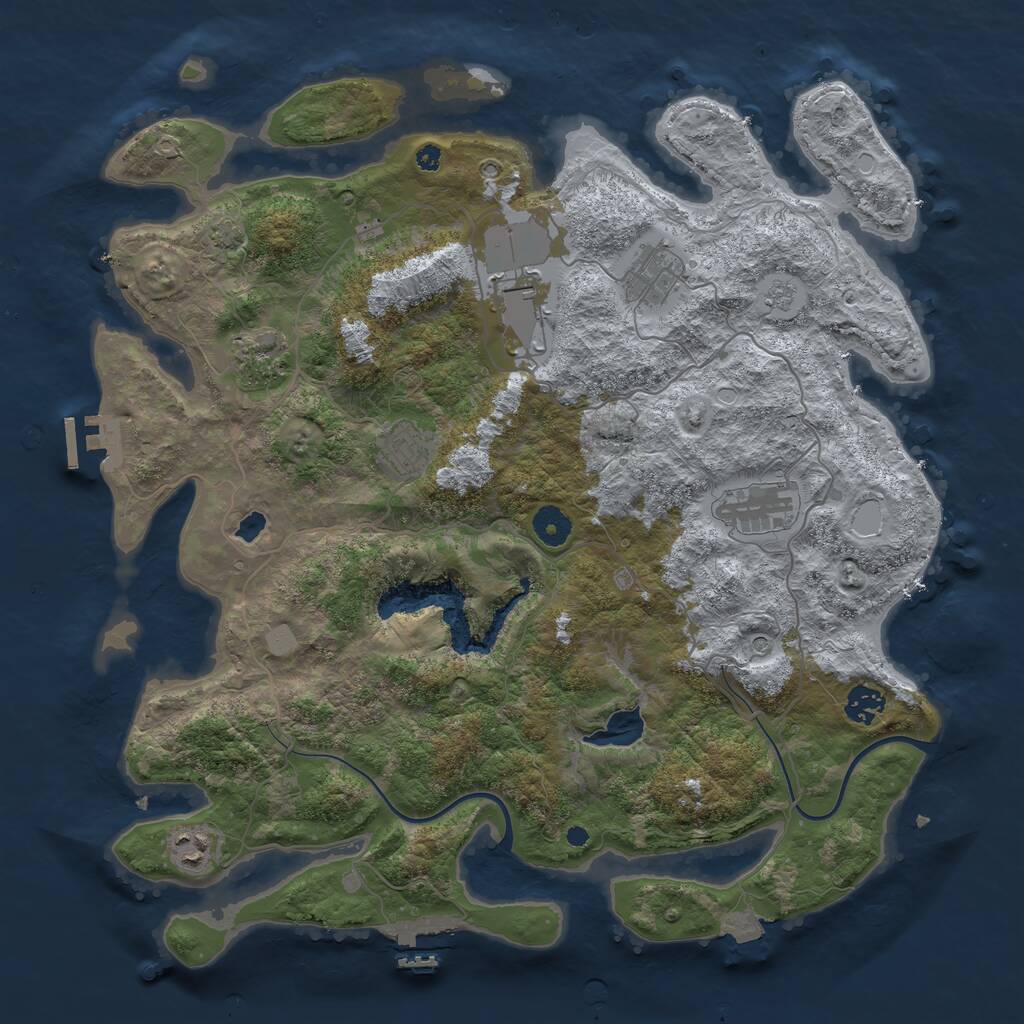 Rust Map: Procedural Map, Size: 4000, Seed: 1176620962, 13 Monuments