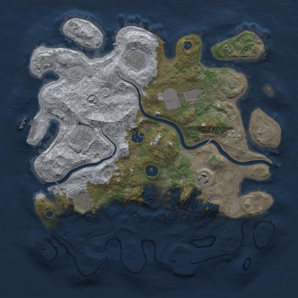 Rust Map: Procedural Map, Size: 3650, Seed: 365356, 13 Monuments