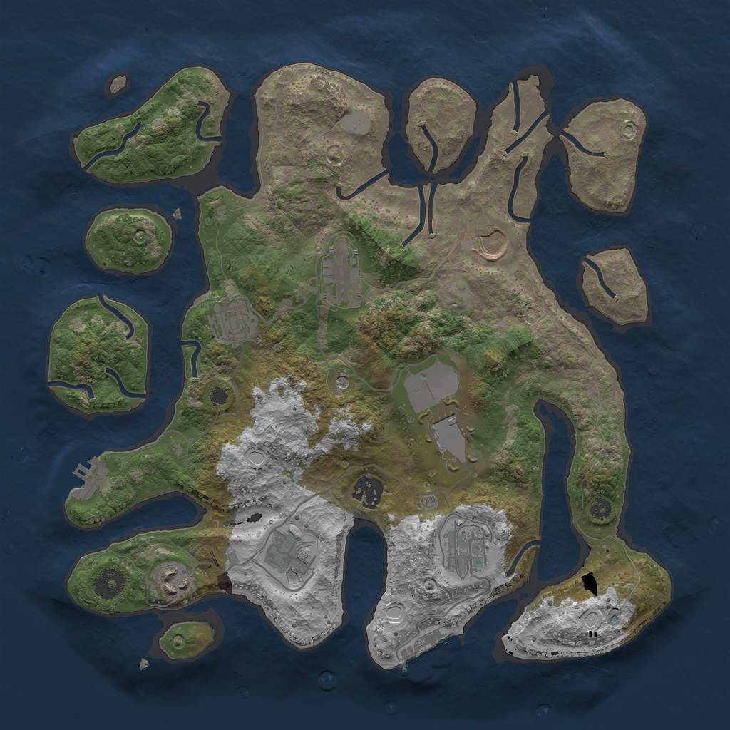 Rust Map: Procedural Map, Size: 3550, Seed: 790817, 16 Monuments