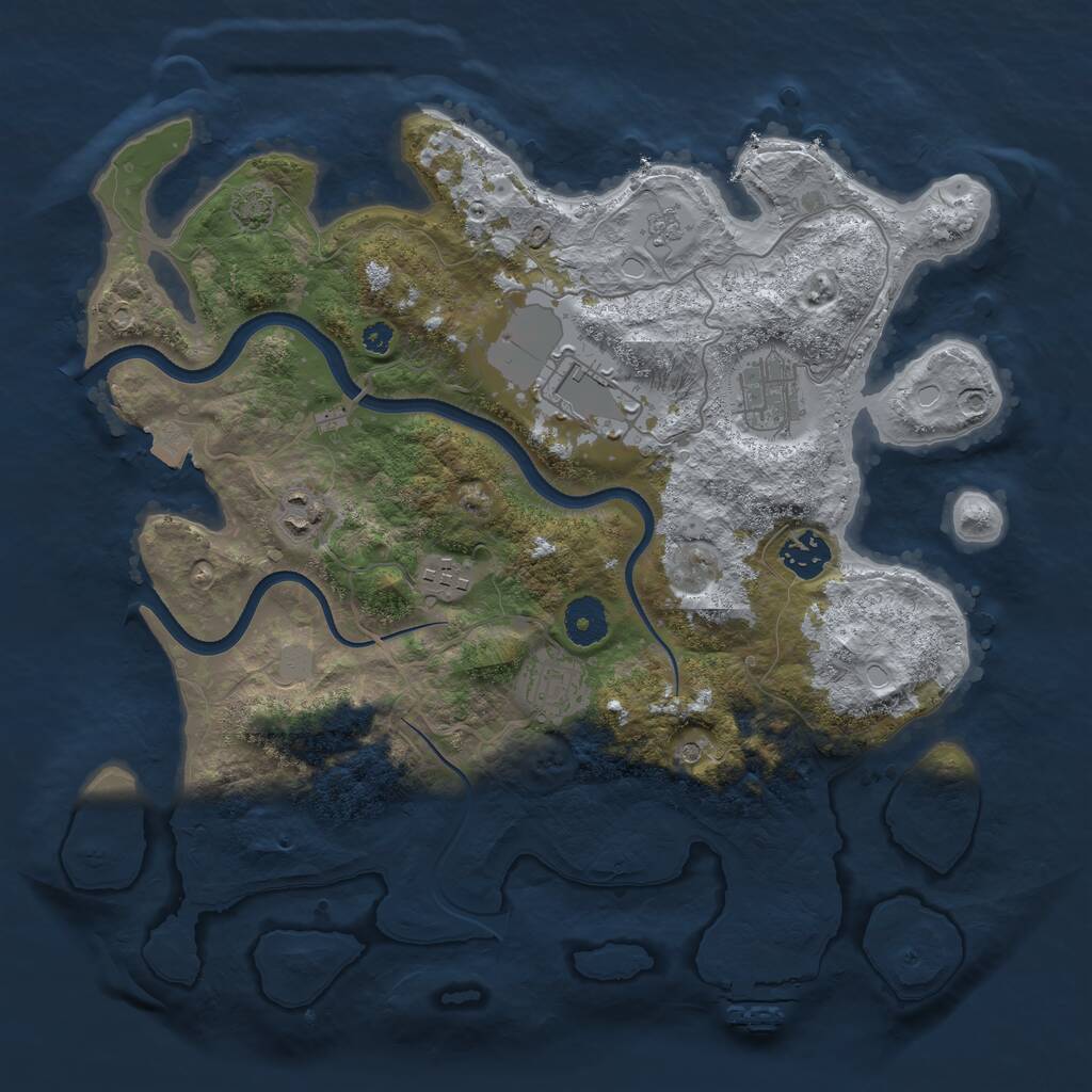 Rust Map: Procedural Map, Size: 3550, Seed: 10321, 11 Monuments