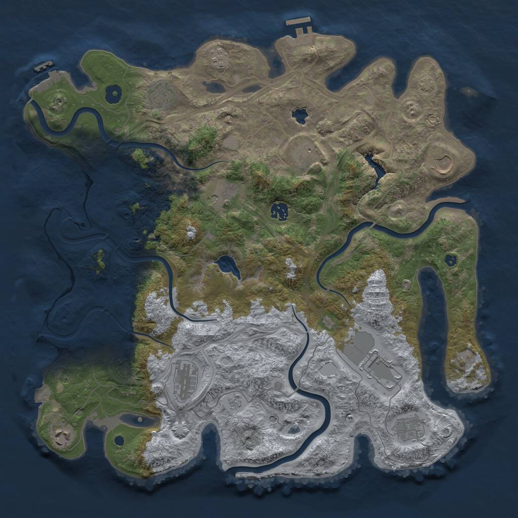 Rust Map: Procedural Map, Size: 4250, Seed: 894384, 16 Monuments