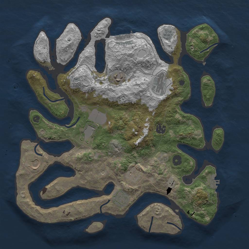 Rust Map: Procedural Map, Size: 3750, Seed: 150, 16 Monuments