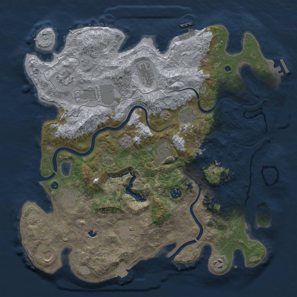 Rust Map: Procedural Map, Size: 4000, Seed: 1920211420, 17 Monuments