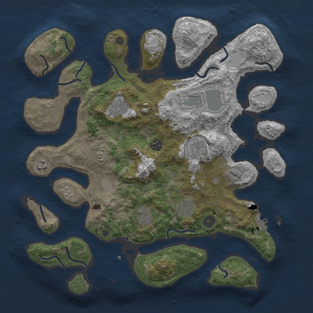 Rust Map: Procedural Map, Size: 4000, Seed: 377256241, 15 Monuments