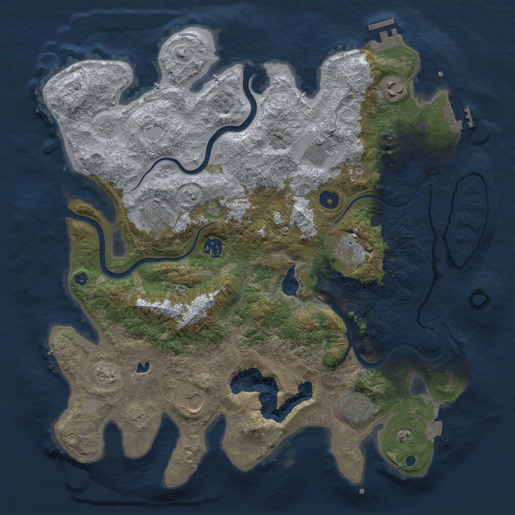 Rust Map: Procedural Map, Size: 4000, Seed: 269374, 14 Monuments