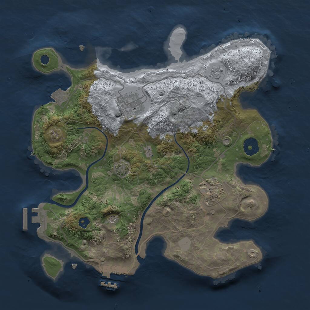 Rust Map: Procedural Map, Size: 2800, Seed: 58, 8 Monuments