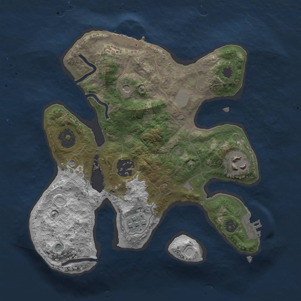 Rust Map: Procedural Map, Size: 2500, Seed: 1820055, 11 Monuments