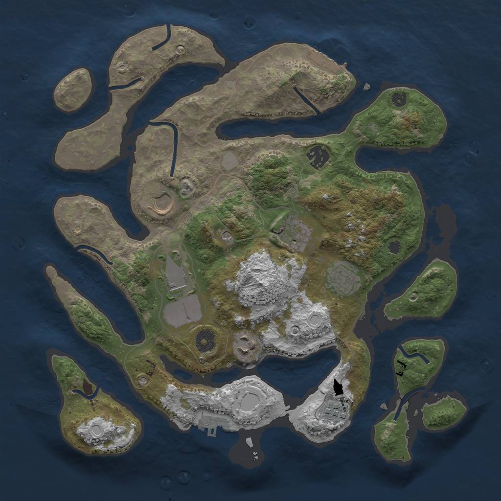 Rust Map: Procedural Map, Size: 3500, Seed: 813617395, 15 Monuments
