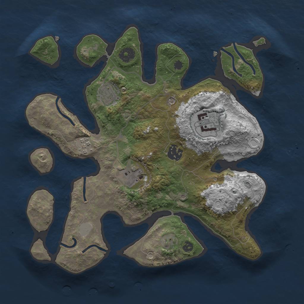 Rust Map: Procedural Map, Size: 3000, Seed: 216416513, 11 Monuments