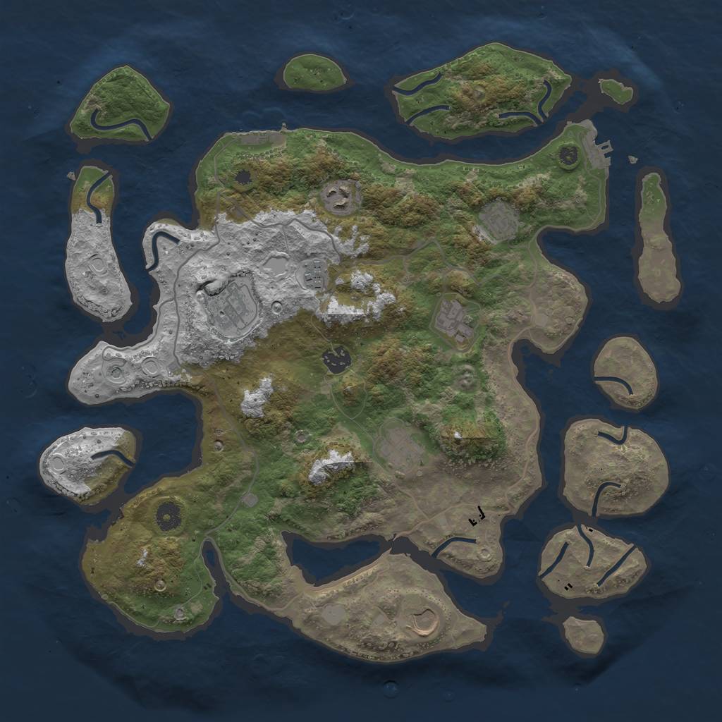 Rust Map: Procedural Map, Size: 4000, Seed: 2132318935, 16 Monuments