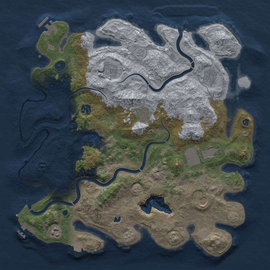 Rust Map: Procedural Map, Size: 4000, Seed: 270802, 14 Monuments